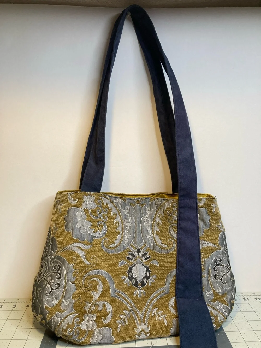 Ketti Chenille Damask Brocade Fabric Shoulder Bag Purse Victorian Renaissance